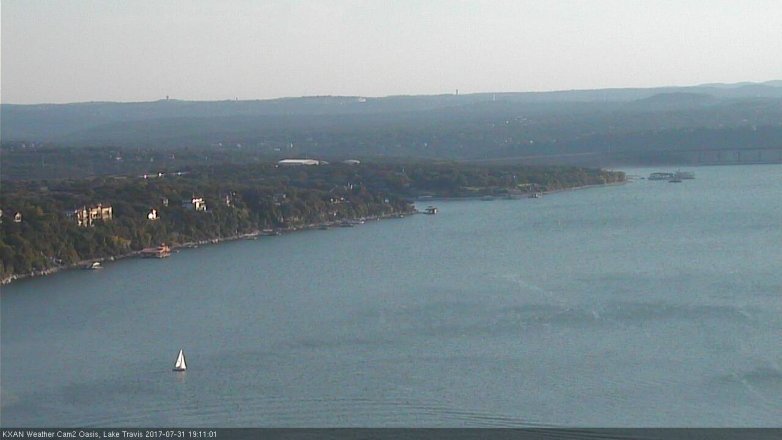 Lake Travis webcam, July 31, 2017 6:15 PM CT