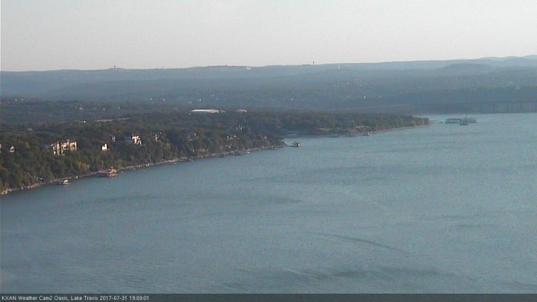 Lake Travis webcam, July 31, 2017 6:20 PM CT