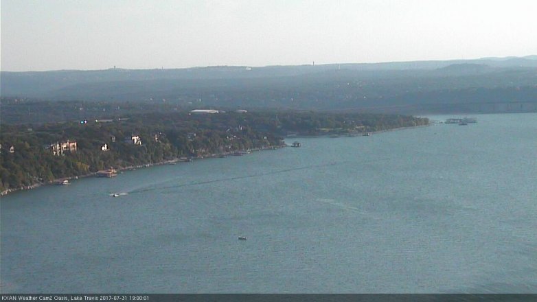 Lake Travis webcam, July 31, 2017 6:30 PM CT