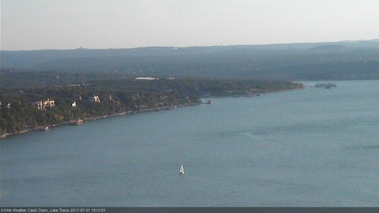 Lake Travis webcam, July 31, 2017 6:40 PM CT