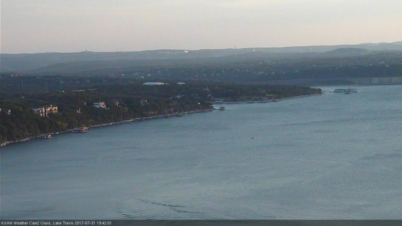 Lake Travis webcam, July 31, 2017 6:45 PM CT
