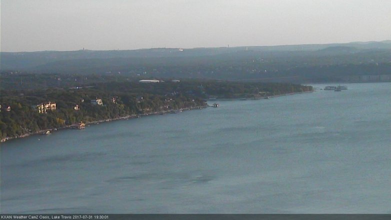 Lake Travis webcam, July 31, 2017 7:00 PM CT