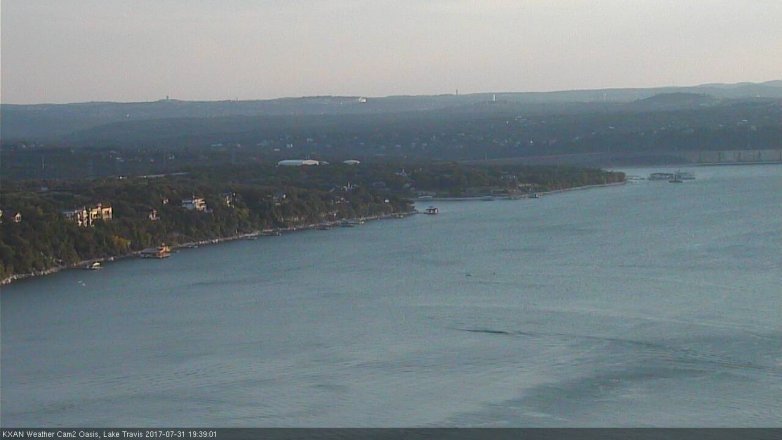 Lake Travis webcam, July 31, 2017 7:10 PM CT