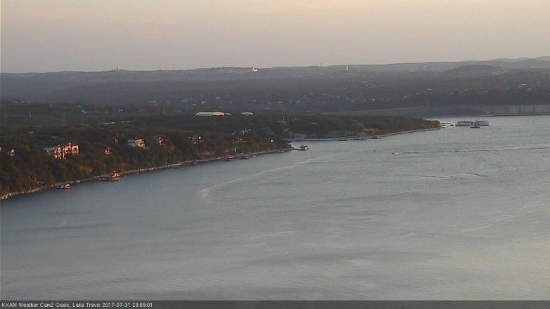 Lake Travis webcam, July 31, 2017 7:15 PM CT