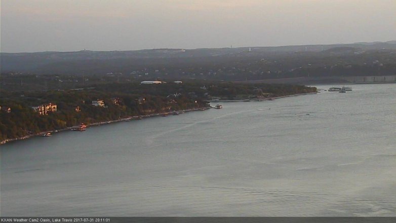 Lake Travis webcam, July 31, 2017 7:35 PM CT