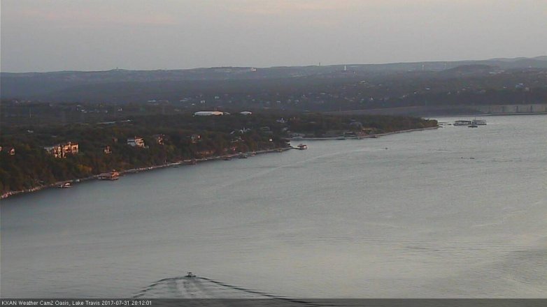 Lake Travis webcam, July 31, 2017 7:40 PM CT
