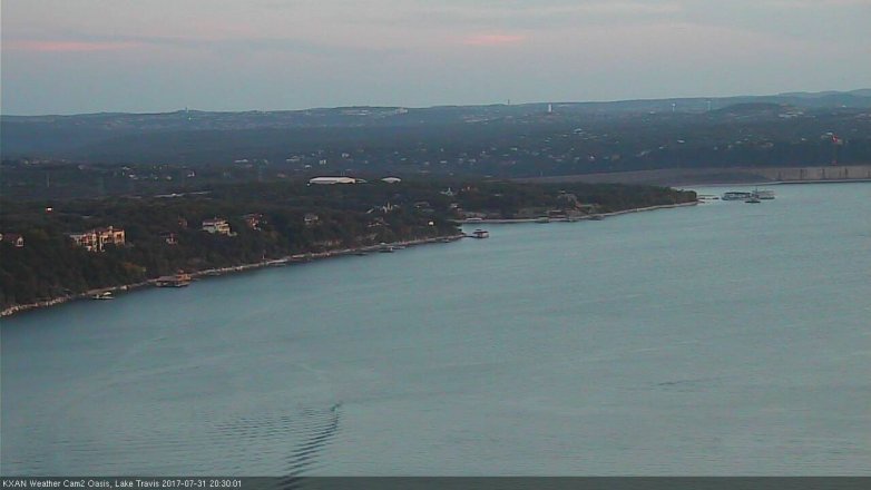 Lake Travis webcam, July 31, 2017 7:45 PM CT