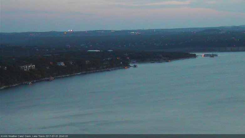Lake Travis webcam, July 31, 2017 7:55 PM CT