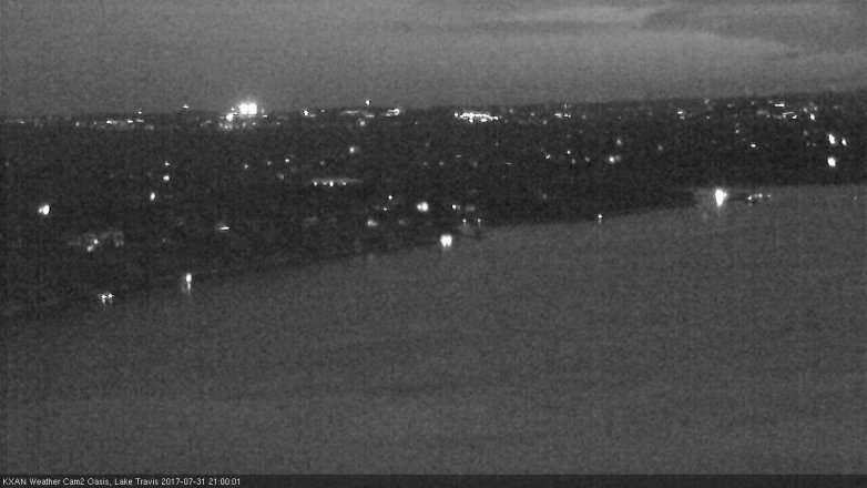 Lake Travis webcam, July 31, 2017 8:05 PM CT