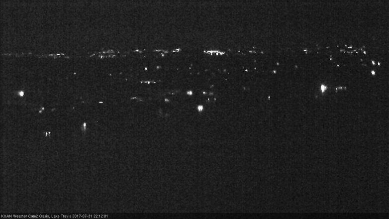 Lake Travis webcam, July 31, 2017 9:20 PM CT