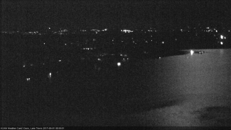 Lake Travis webcam, July 31, 2017 11:30 PM CT