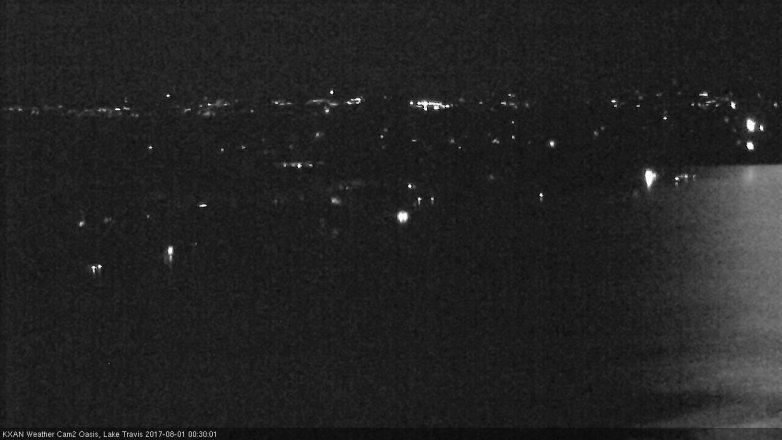 Lake Travis webcam, July 31, 2017 11:40 PM CT