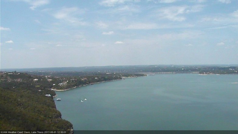 Lake Travis webcam, August 1, 2017 11:40 AM CT