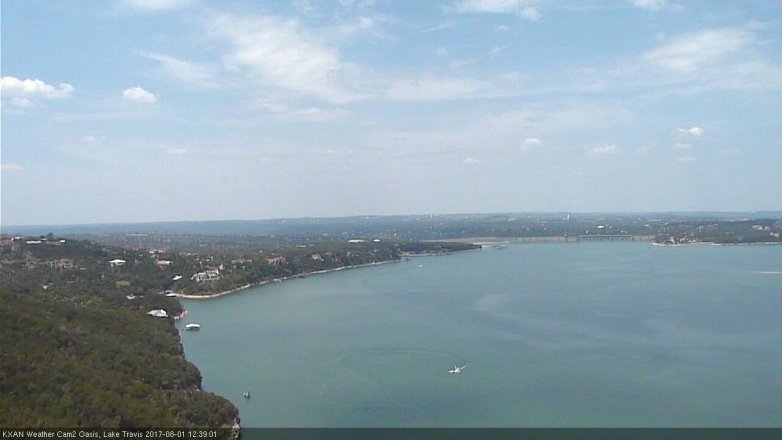 Lake Travis webcam, August 1, 2017 11:50 AM CT