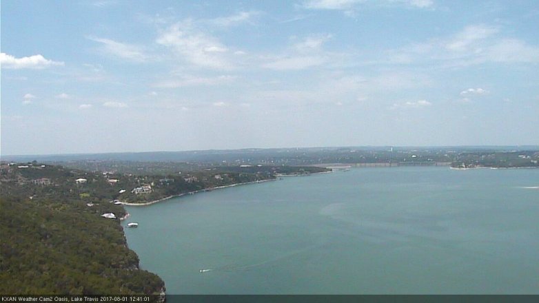 Lake Travis webcam, August 1, 2017 12:10 PM CT