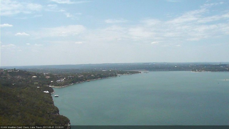 Lake Travis webcam, August 1, 2017 12:40 PM CT