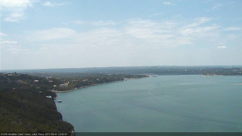 Lake Travis webcam, August 1, 2017 12:45 PM CT