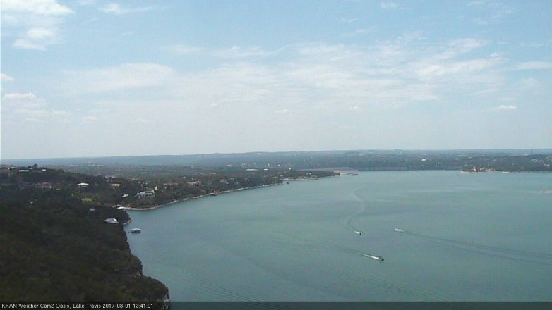 Lake Travis webcam, August 1, 2017 12:55 PM CT