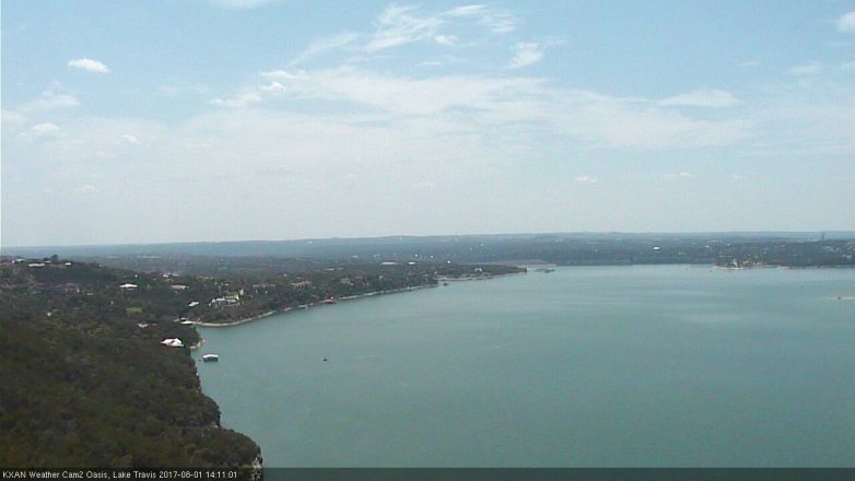 Lake Travis webcam, August 1, 2017 1:25 PM CT
