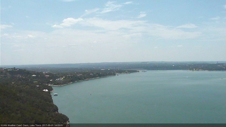 Lake Travis webcam, August 1, 2017 1:30 PM CT