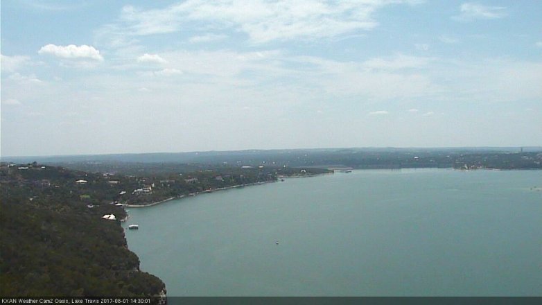 Lake Travis webcam, August 1, 2017 1:50 PM CT