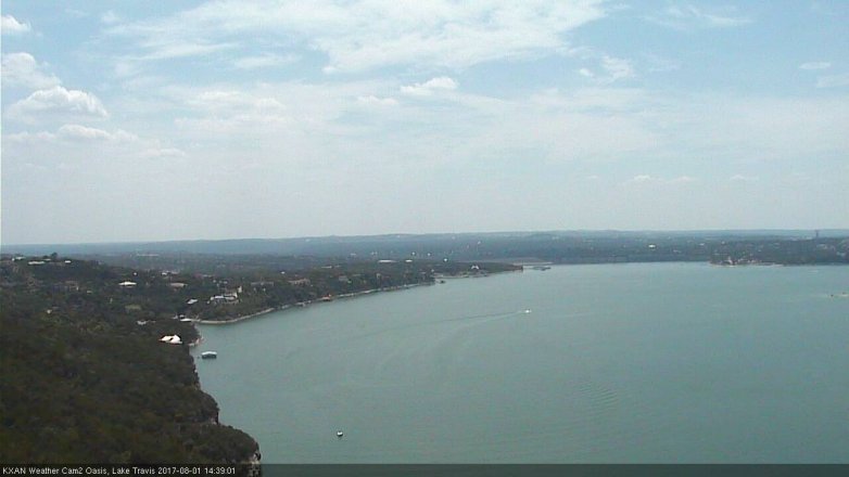 Lake Travis webcam, August 1, 2017 2:05 PM CT