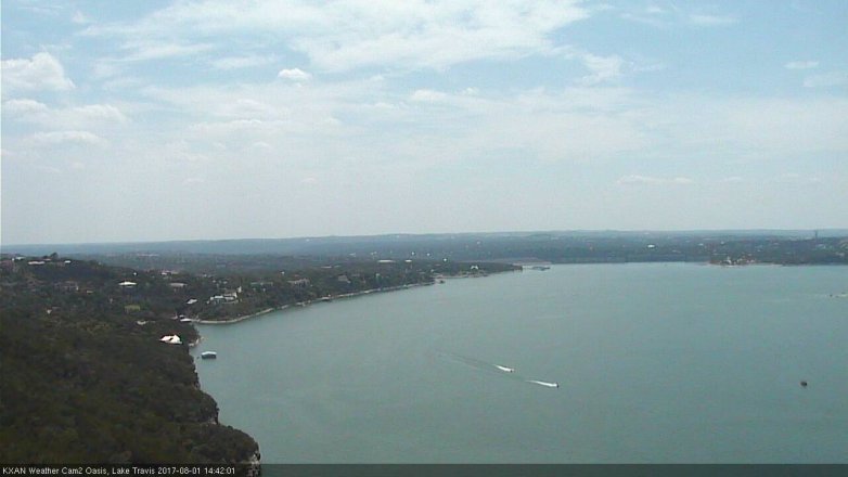 Lake Travis webcam, August 1, 2017 2:10 PM CT