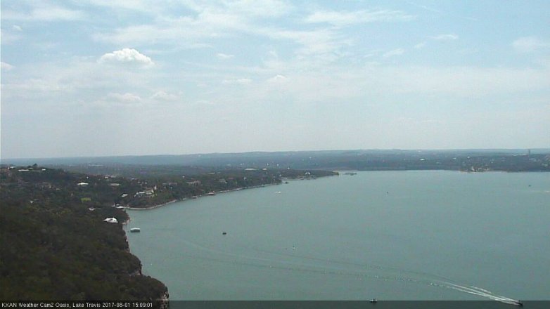 Lake Travis webcam, August 1, 2017 2:20 PM CT
