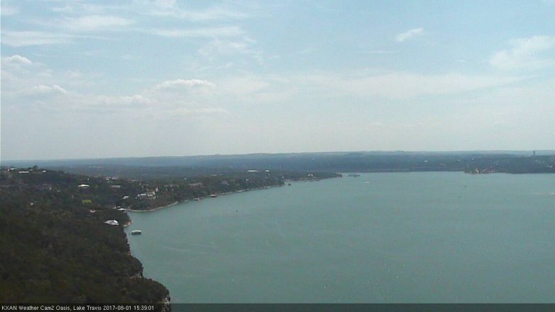 Lake Travis webcam, August 1, 2017 2:50 PM CT