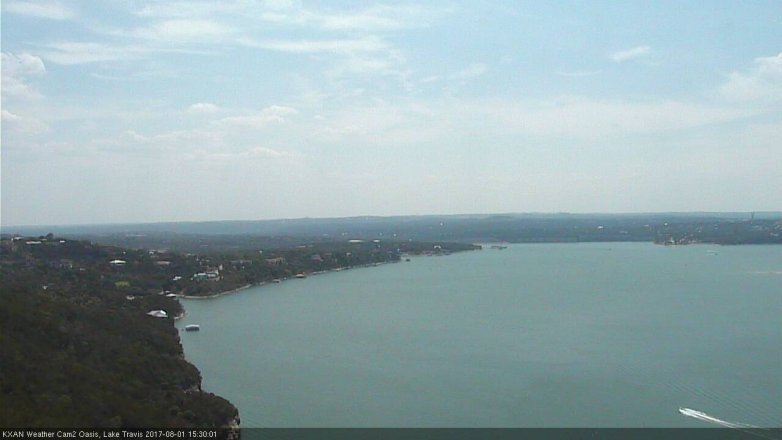 Lake Travis webcam, August 1, 2017 3:00 PM CT