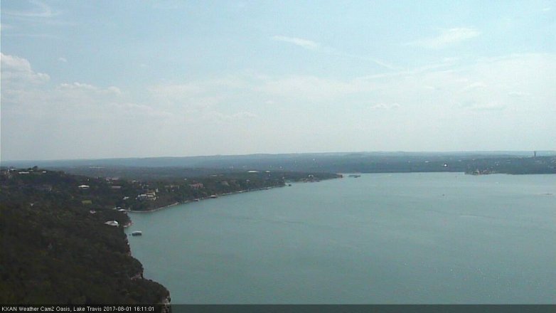 Lake Travis webcam, August 1, 2017 3:25 PM CT