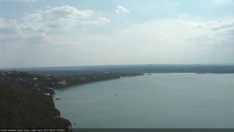 Lake Travis webcam, August 1, 2017 3:45 PM CT