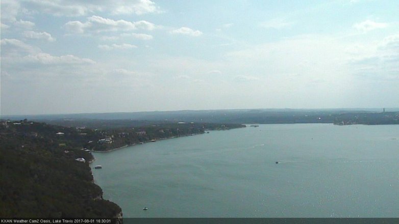Lake Travis webcam, August 1, 2017 3:50 PM CT