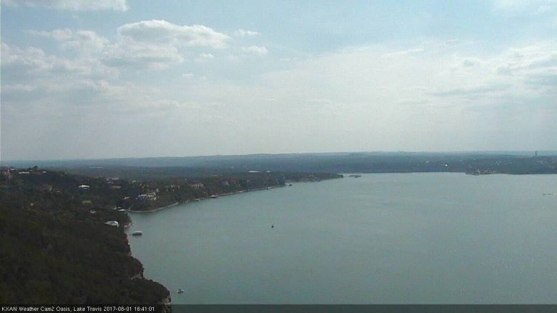 Lake Travis webcam, August 1, 2017 3:55 PM CT