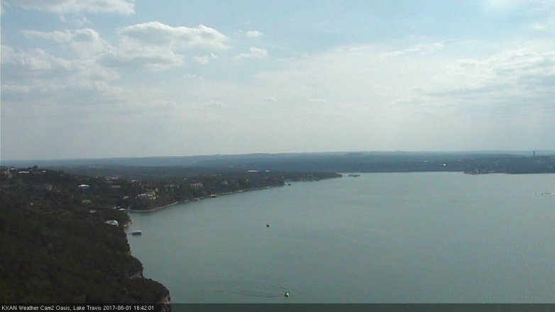 Lake Travis webcam, August 1, 2017 4:05 PM CT