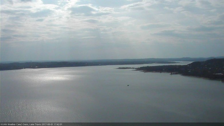 Lake Travis webcam, August 1, 2017 4:45 PM CT