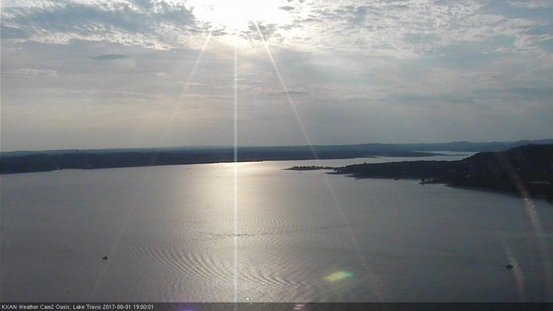 Lake Travis webcam, August 1, 2017 6:05 PM CT