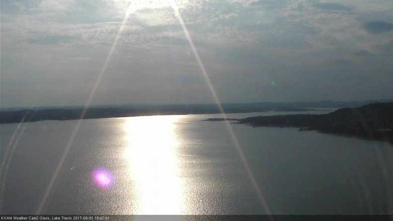 Lake Travis webcam, August 1, 2017 6:10 PM CT
