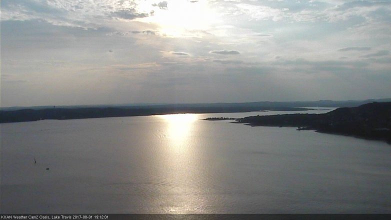 Lake Travis webcam, August 1, 2017 6:15 PM CT