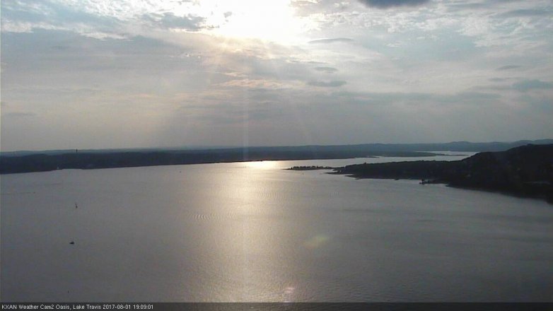 Lake Travis webcam, August 1, 2017 6:40 PM CT
