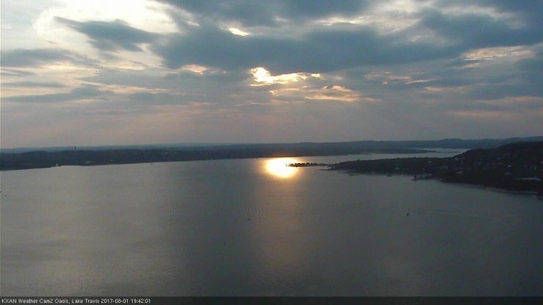 Lake Travis webcam, August 1, 2017 6:50 PM CT