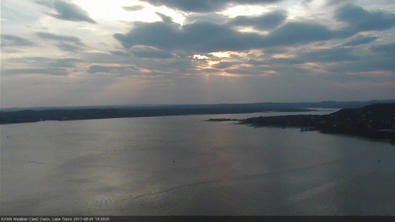 Lake Travis webcam, August 1, 2017 6:55 PM CT