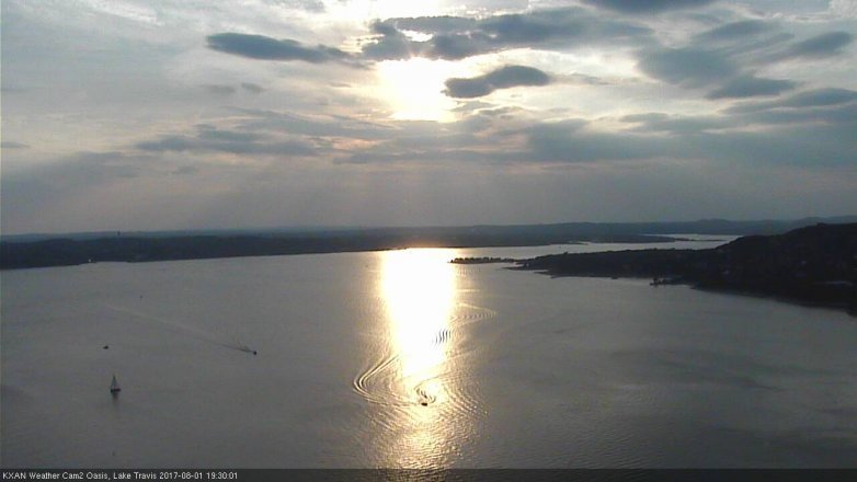 Lake Travis webcam, August 1, 2017 7:00 PM CT
