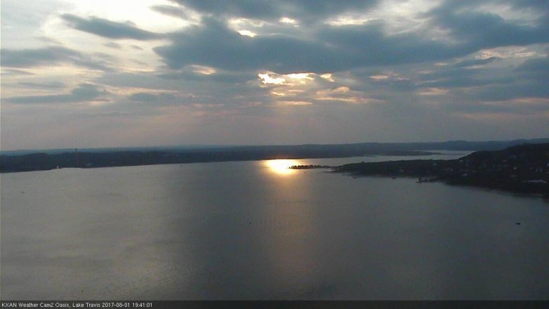 Lake Travis webcam, August 1, 2017 7:05 PM CT