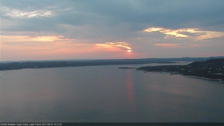 Lake Travis webcam, August 1, 2017 7:25 PM CT