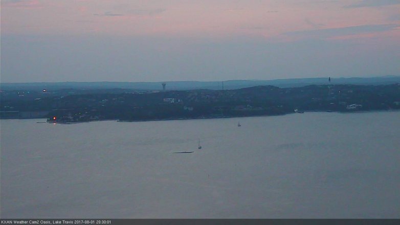Lake Travis webcam, August 1, 2017 7:40 PM CT