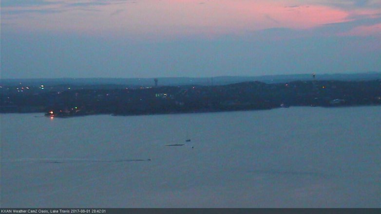 Lake Travis webcam, August 1, 2017 8:00 PM CT