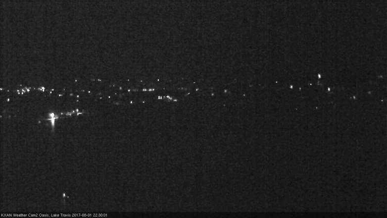 Lake Travis webcam, August 1, 2017 9:45 PM CT