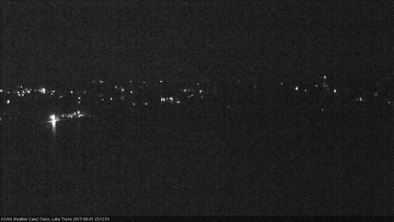 Lake Travis webcam, August 1, 2017 10:15 PM CT