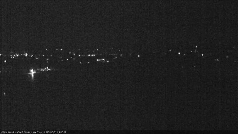 Lake Travis webcam, August 1, 2017 10:30 PM CT